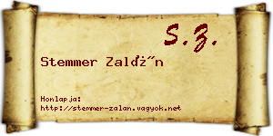 Stemmer Zalán névjegykártya